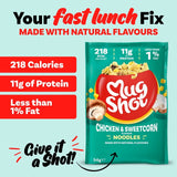 Mug Shot Chicken Noodles with Sweetcorn & Mushrooms 54g, imported from the UK