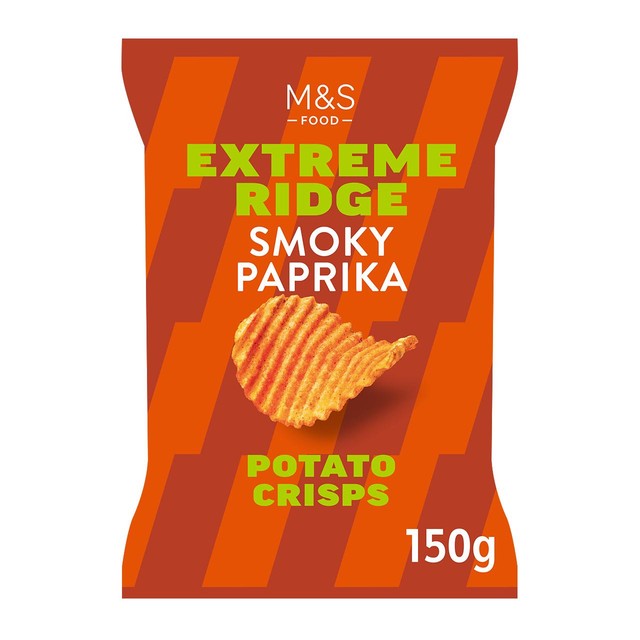 M&S Smoky Paprika Extreme Ridge Cut Crisps 150g (British brand)
