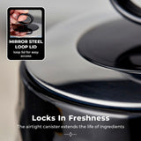 Tower Solitaire black canisters set of 3 (British brand)