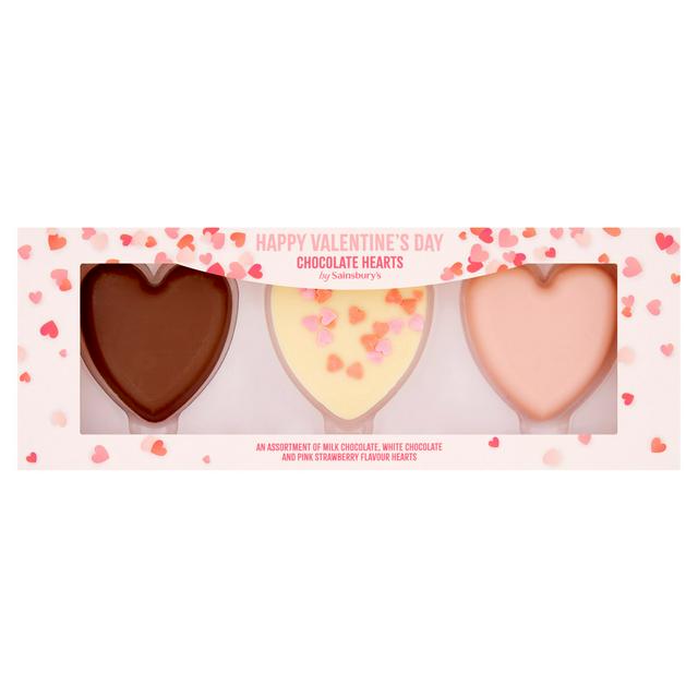 Assorted Milk and White Chocolate Hearts with Pink Strawberry Flavour 75g