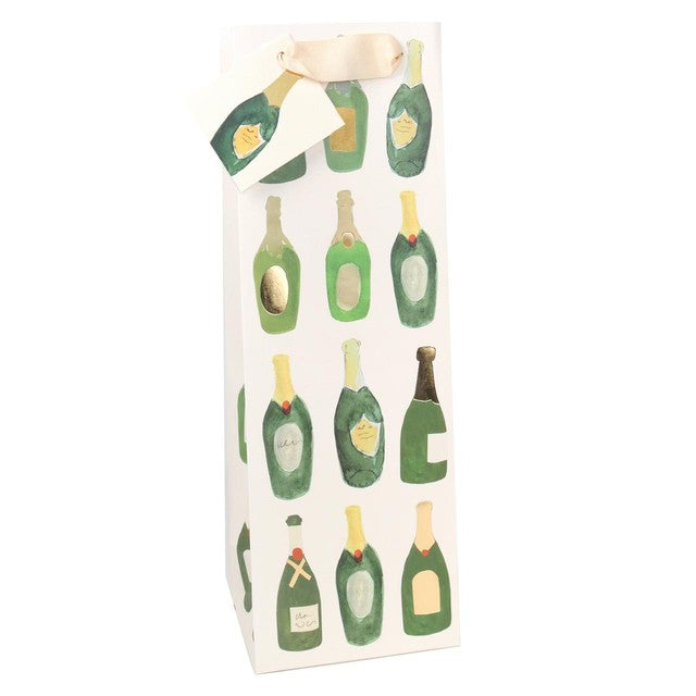Caroline Gardner green bottle gift bag 370x120x90mm - British product