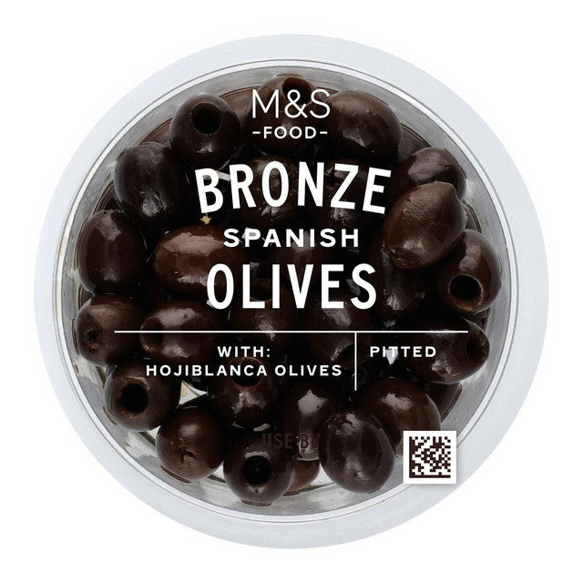 M&S entsteinte schwarze Oliven in Rapsöl 154g, importiert aus Großbritannien