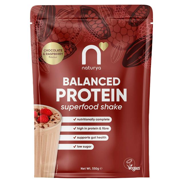 Naturya Balanced Protein Superfood Shake Chocolate Raspberry Flavour 550g