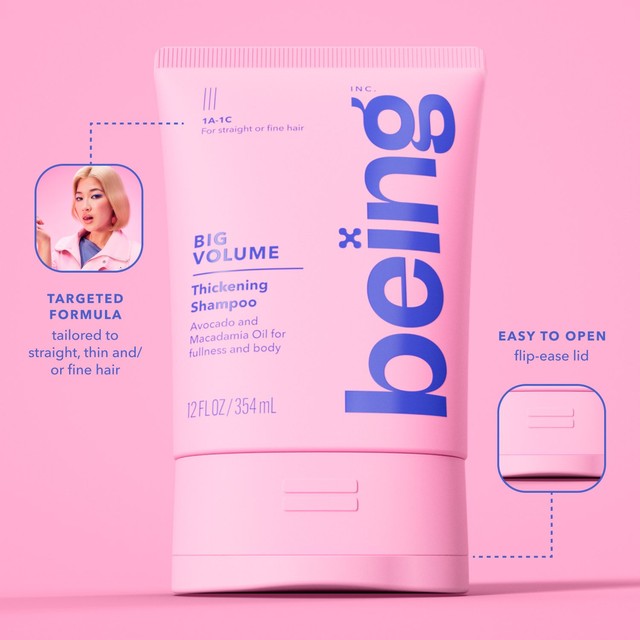 Being BIG VOLUME Volumising Shampoo for fine hair, UK version