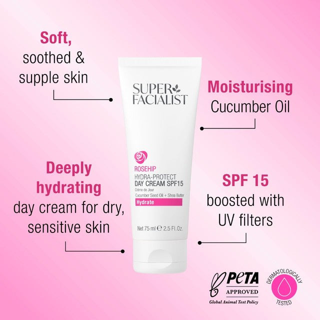 Super Facialist Rose Hydrating Day Cream 75ml (British brand)