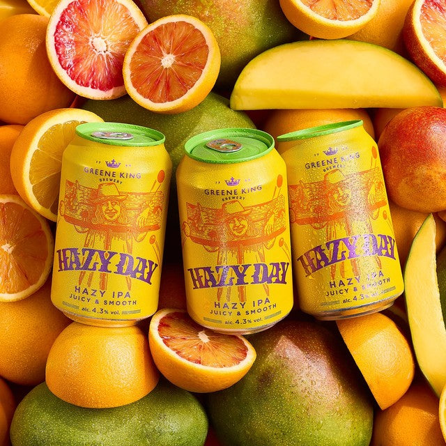 Greene King Hazy Day hazy IPA beer 4 x 330ml cans, UK version