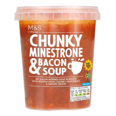 Soupe M&S minestrone épaisse au bacon 600g