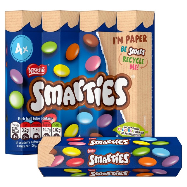 Smarties multipack 4 x 34g chocolate tubes (British brand)