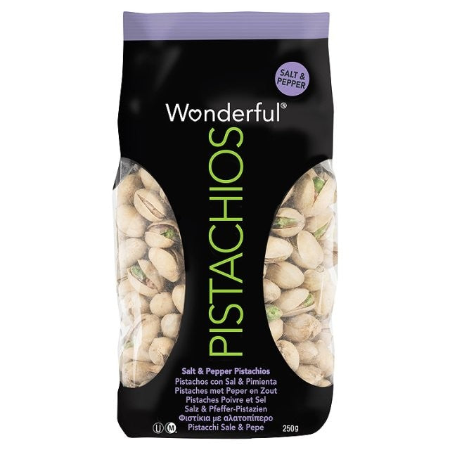 Wonderful Pistachios salt and pepper 250g (British brand)