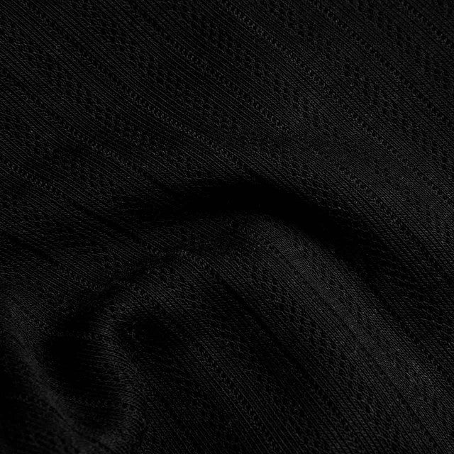 M&S womens pointelle thermal long sleeve tops black size 12, imported from the UK