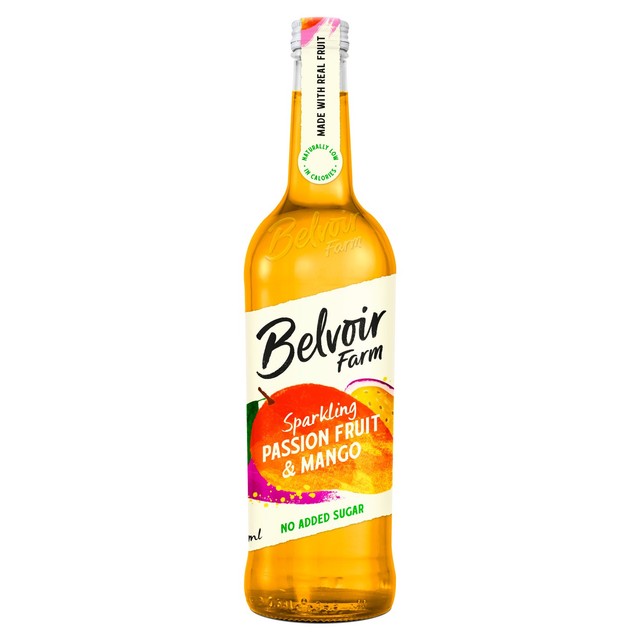 Belvoir Farm sparkling passionfruit mango drink 750ml - British product