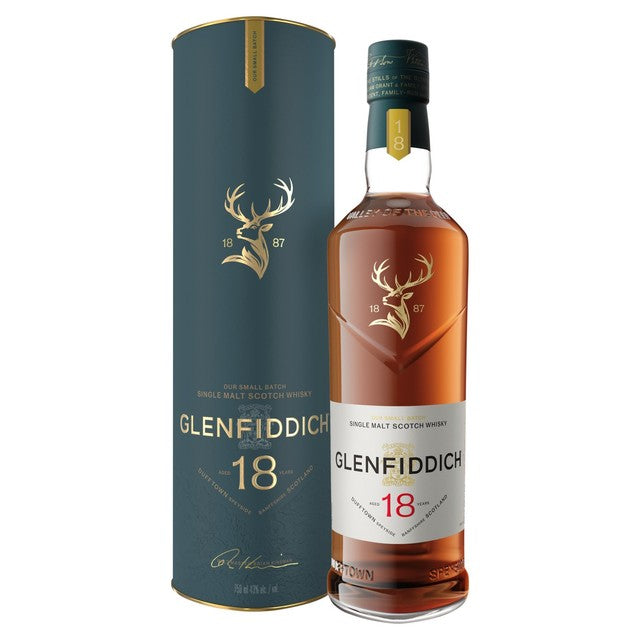 Glenfiddich 18 Year Old Single Malt Scotch Whisky 70cl, UK version