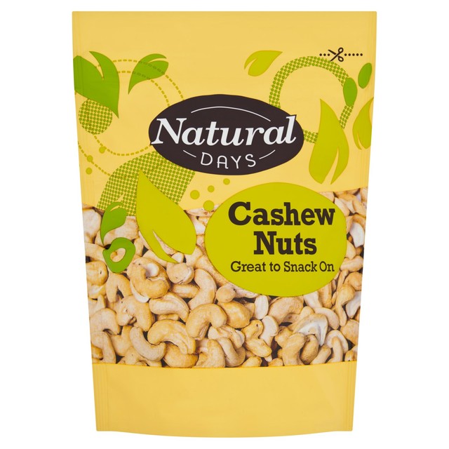 Natural Days unsalted cashew nuts 200g, imported from the UK