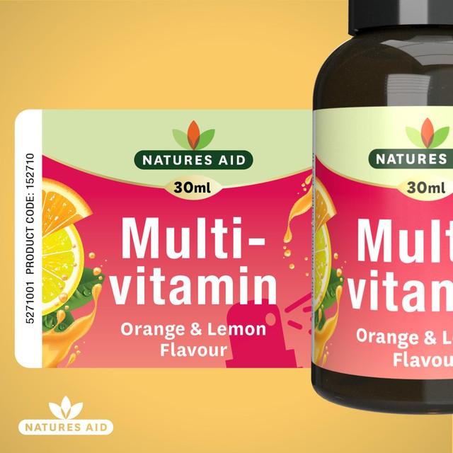 Natures Aid multivitamin oral spray Orange & Lemon flavour 30ml, imported from the UK