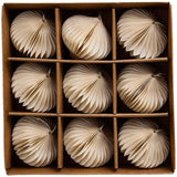 M&S White Paper Christmas Baubles 9 Pack, imported from the UK