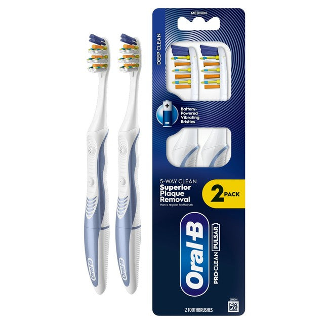 Oral-B Pro Expert Pulsar Medium battery toothbrush 2pk, imported from the UK