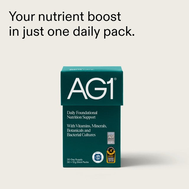 AG1 supplement 30 servings stick packs, British brand