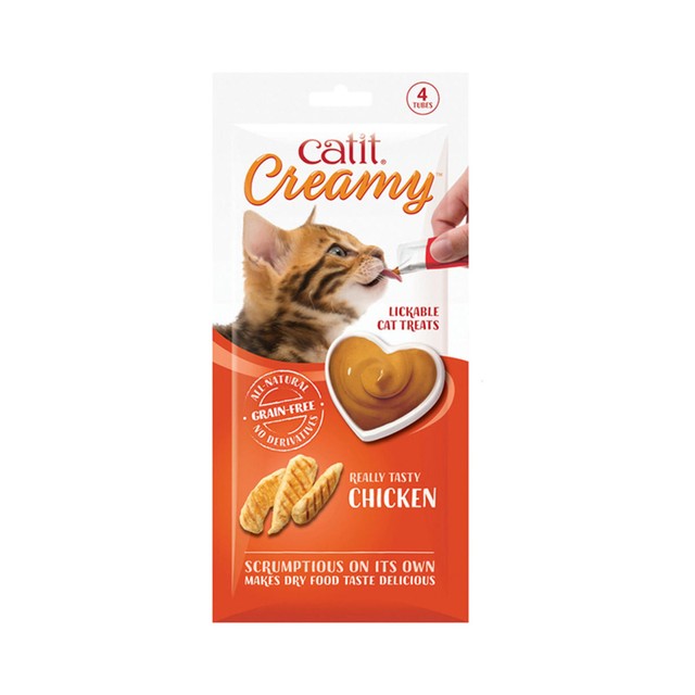 Catit Creamy Lickable Cat Treats Chicken 4 x 10g - British product