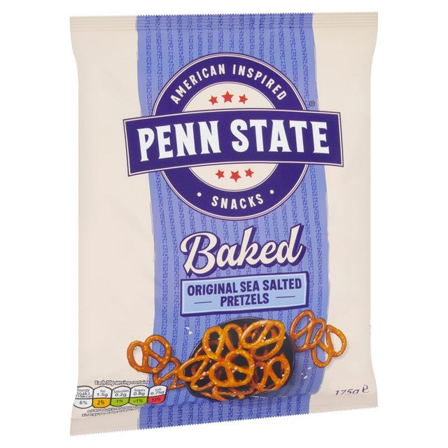 Penn State sea salted pretzels 175g, imported from the UK