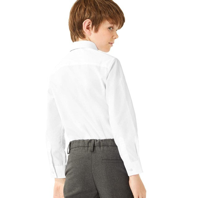 M&S Boys School Shirt White 12-13 Years, imported from the UK