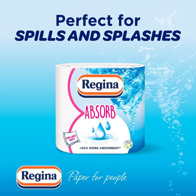 Regina Absorb kitchen roll 150 sheets 2 roll, imported from the UK
