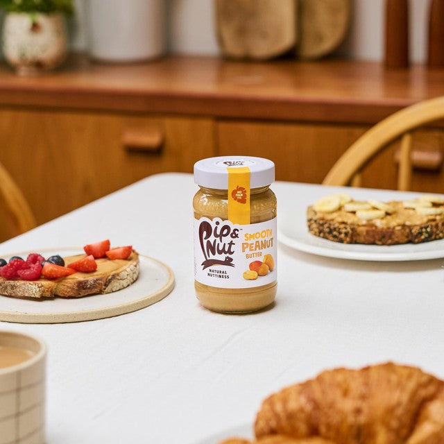 Pip & Nut Smooth Peanut Butter 300g, imported from the UK