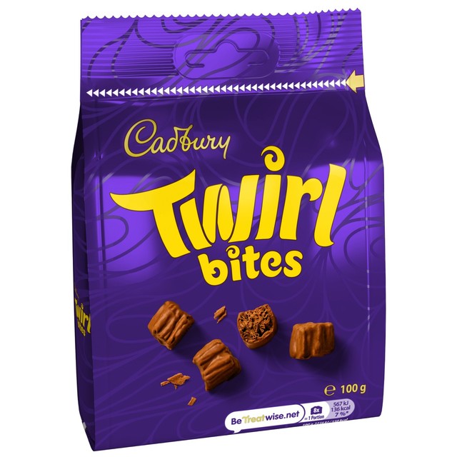 Cadbury Twirl Bites milk chocolate bag 109g - British product