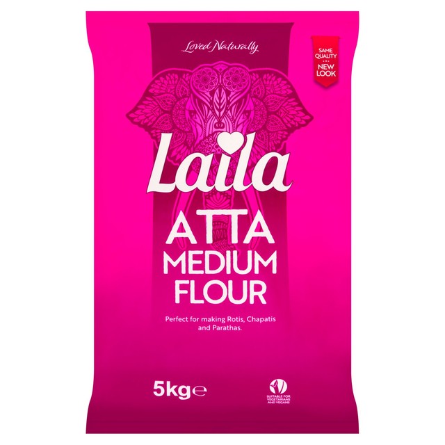 Laila medium atta flour 5kg, UK version