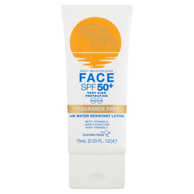 Bondi Sands face sun lotion SPF 50+, imported from the UK