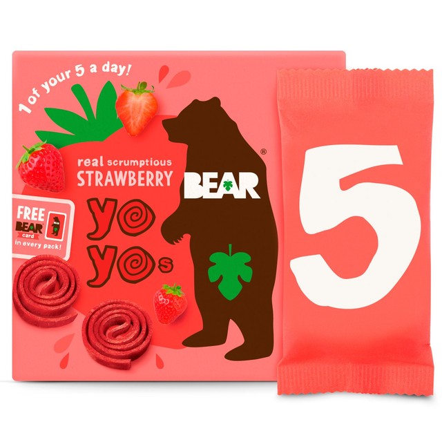 Bear strawberry fruit rolls 5 x 20g - British product