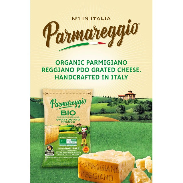 Parmareggio organic grated Parmigiano Reggiano cheese 50g, imported from the UK