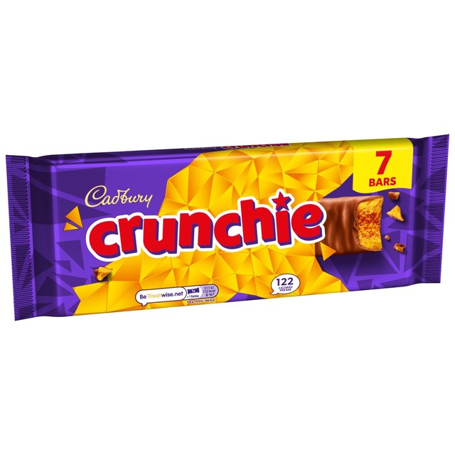 Cadbury Crunchie chocolate bar multipack 7x26.1g (British brand)