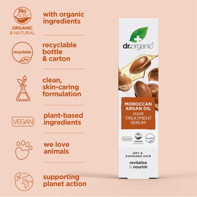 Dr Organic Moroccan Argan Oil hair serum 100ml - British product