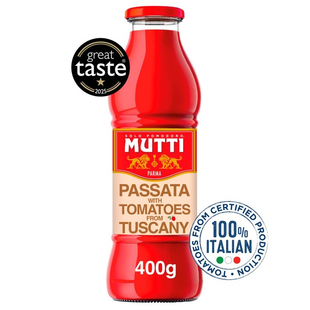 Mutti Rossoro Italian Tomato Passata Smooth Fruity 400g, imported from the UK