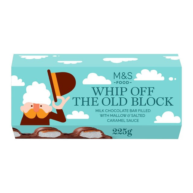 M&S milk chocolate bar with mallow and salted caramel 200g (British brand)