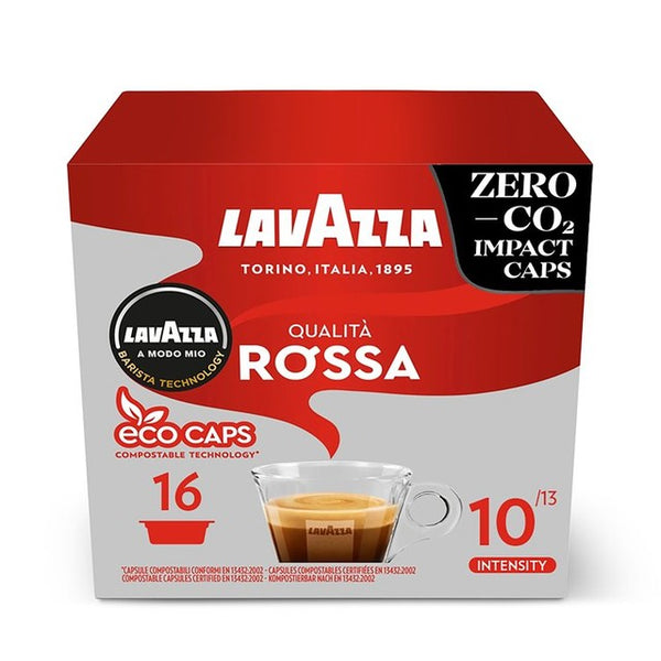 Lavazza A Modo Mio Compostable Qualita Rossa Coffee Capsules 16 Pack