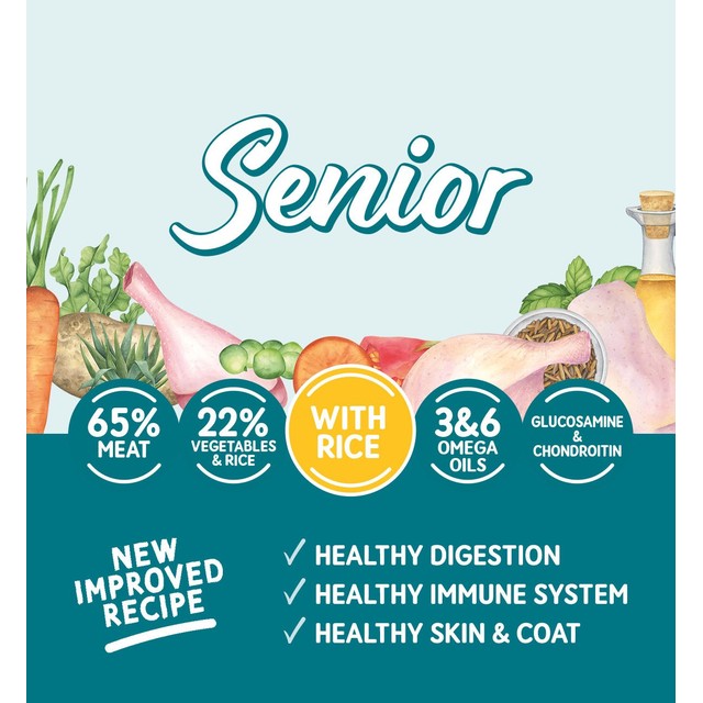 Naturo Senior Variety Pack with Rice wet dog food 6 x 400g, imported from the UK
