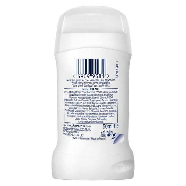Dove usynlig antiperspirantstift 50 ml - britisk produkt