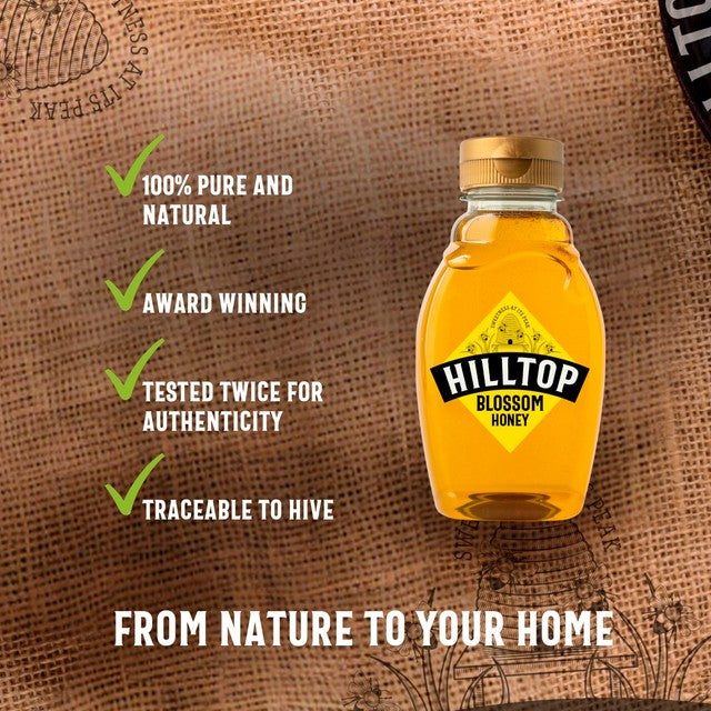 Hilltop Honey Blossom squeezy honey 340g, UK version