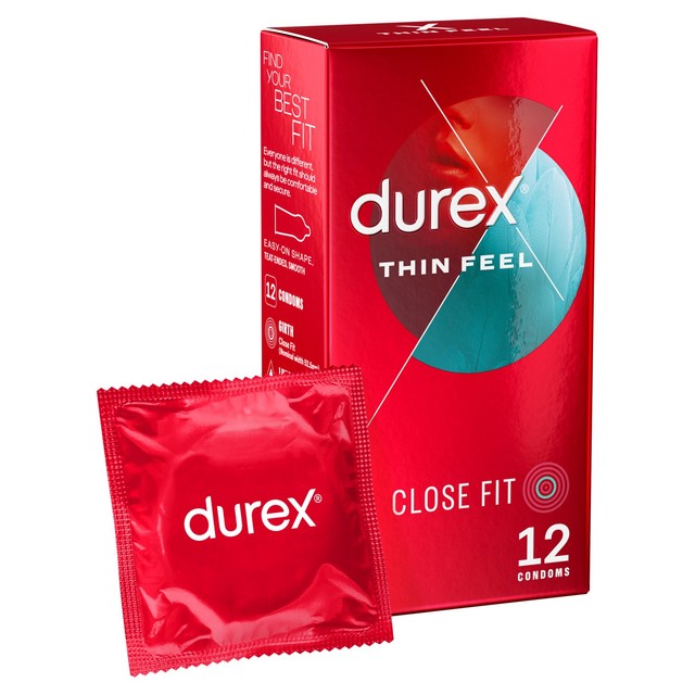 Durex Thin Feel Enhanced Sensitivity Close Fit Condoms 12 Pack - British product