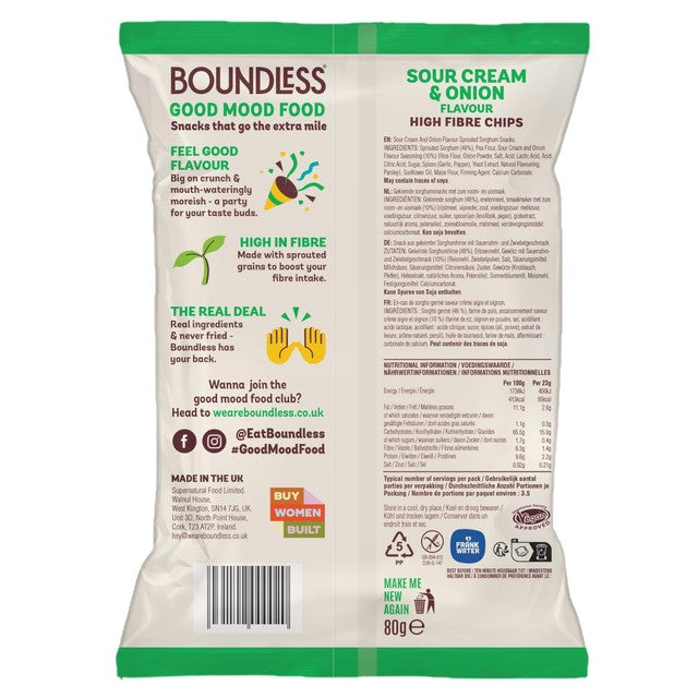 Boundless Sour Cream & Onion Crisps 80g - British product