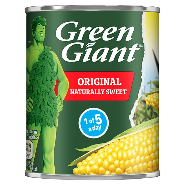 Green Giant Original Sweetcorn canned, imported from the UK