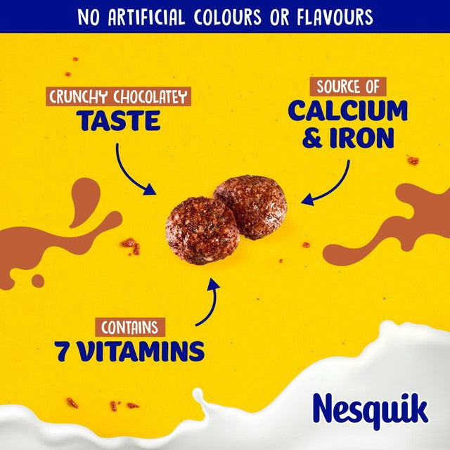 Nesquik chocolate cereal 375g, imported from the UK