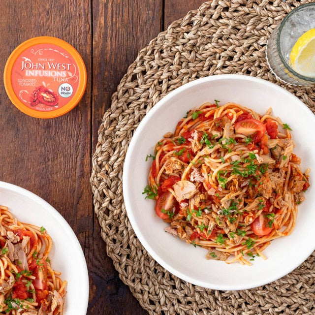 John West sundried tomato tuna infusions 80g, UK version