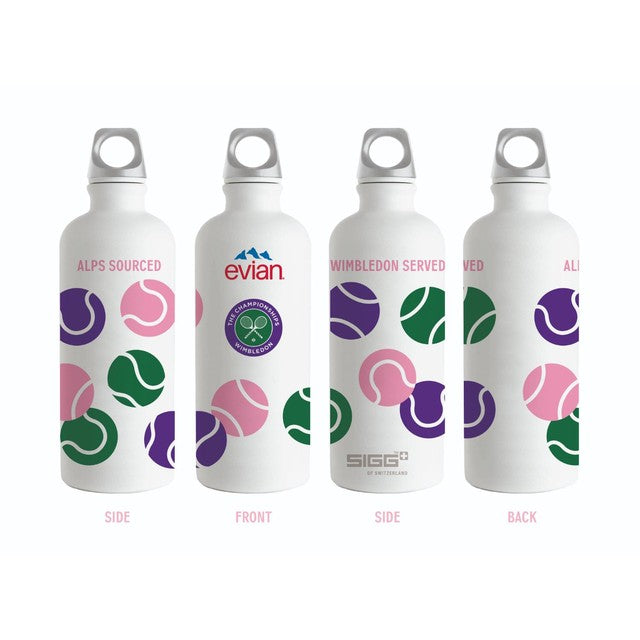 Evian Wimbledon refillable water bottle 600ml - British product