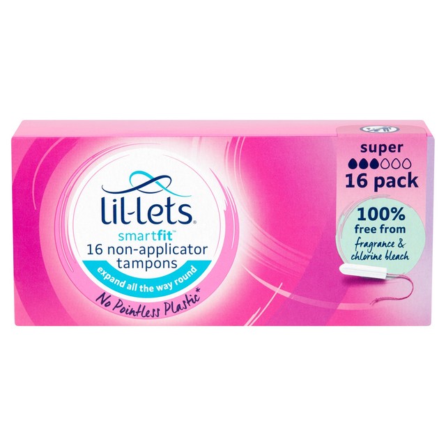 Lil-Lets Super Non-Applicator Tampons 16 Pack, UK version