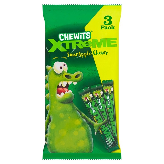 Chewits Sour Apple chewy sweets 3pk - British product