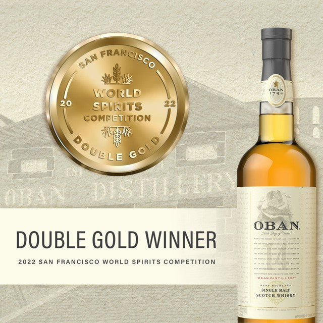 Oban 14 Year Old Single Malt Scotch Whisky, imported from the UK