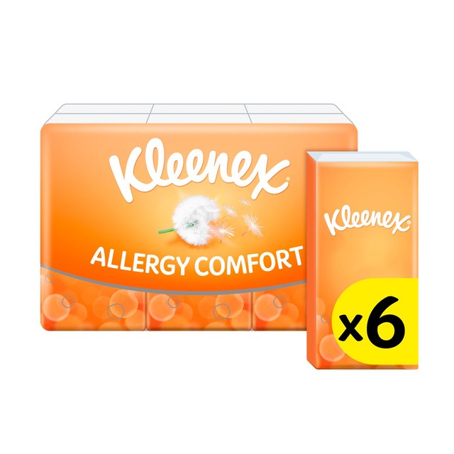 Kleenex Allergy Comfort tissues 6 pack, UK version