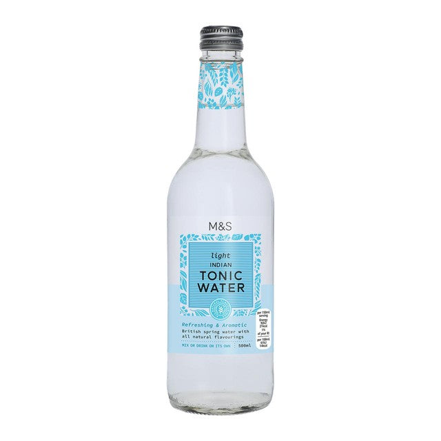 M&S Light Indian Tonic Water 500ml, imported from the UK